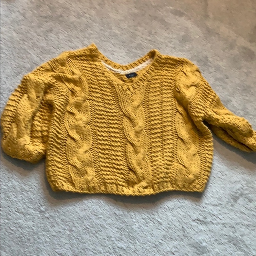 Vici dolls mustard cable knit sweater